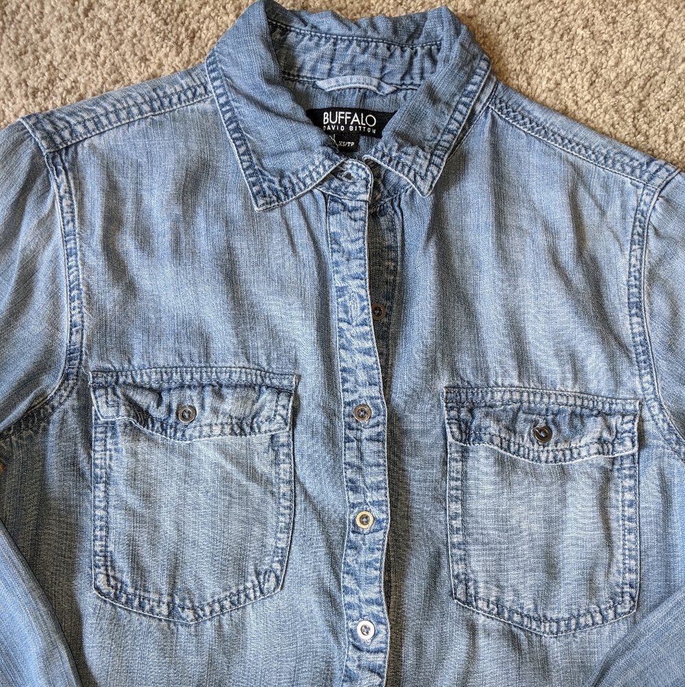 Softest ever buffalo button denim shirt